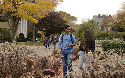 UB students walking on campus